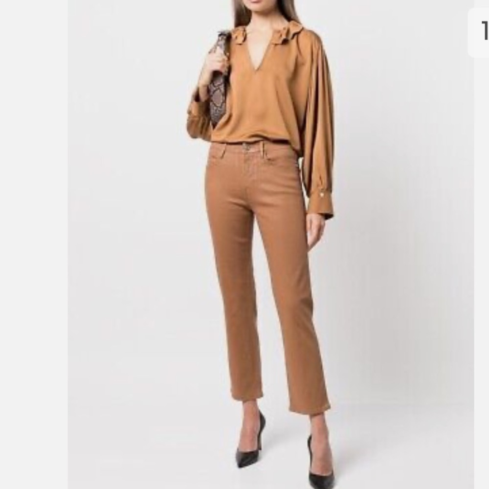 New - Frame 100% silk ruffle collar blouse - Picture 1 of 11